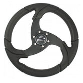 Schmitt & Ongaro Folletto 14.2" Wheel - Black Polished Polyurethane - 3/4" Tapered Shaft w/Black Center Cap PU026104-R
